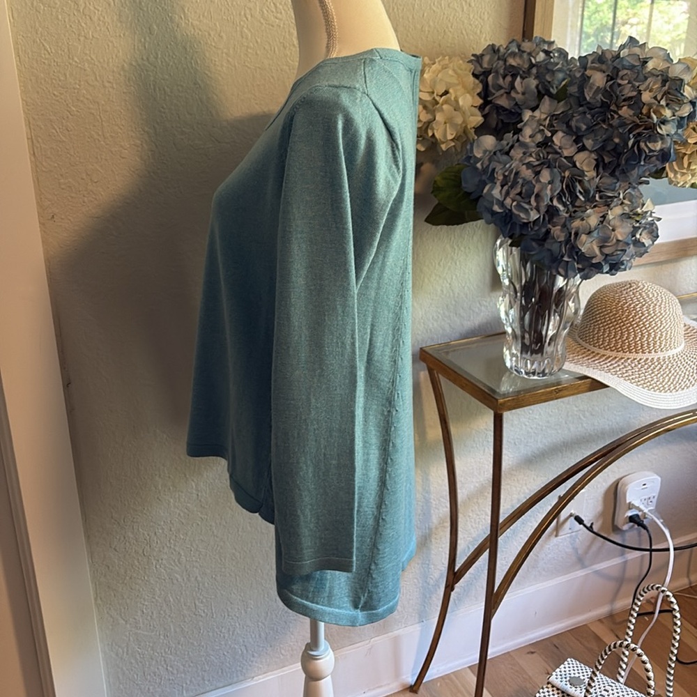 Eileen Fisher asymmetrical sweater in ice blue size Small - Picture 3 of 5